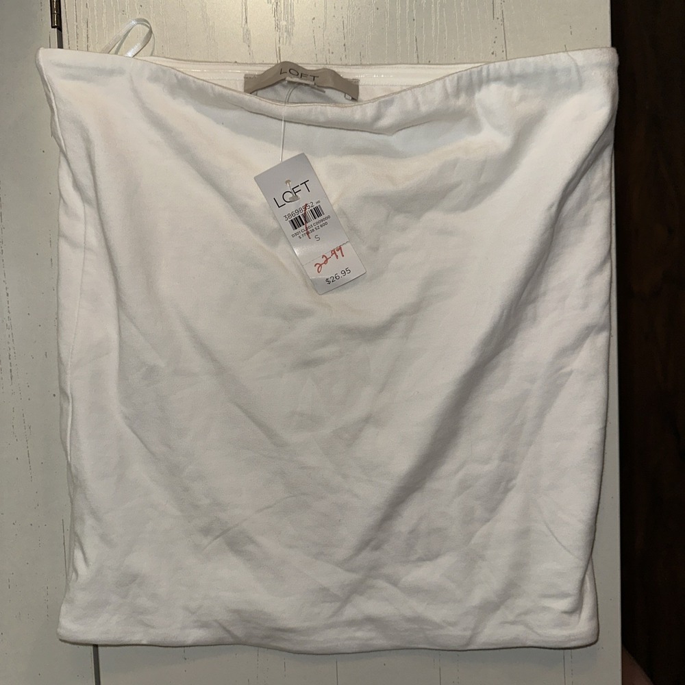 Loft Women's Strapless Tube Top Size Small White Stretch